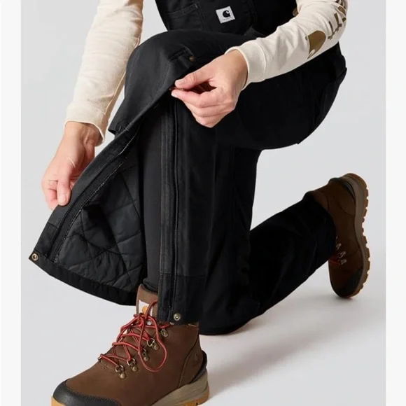 Carhartt Women's Relaxed Fit Washed Duck Insulated Bib Overall - Picture 4 of 9